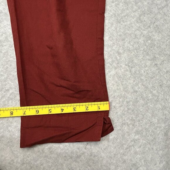 GAP Women’s Paperbag Pants Sz 10 Dark Red Taper Zip Tie Waist Pockets Pre-Owned - Picture 13 of 13